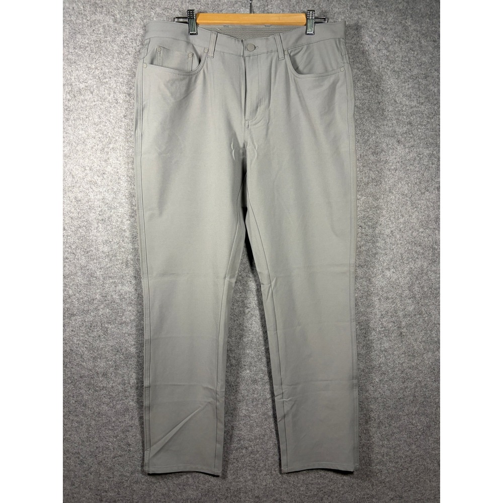 Greg Norman Mens Grey Golf Pants Stretch Performance 5-Pocket 34x32 NWT